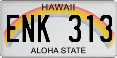 HI license plate ENK313