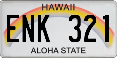 HI license plate ENK321