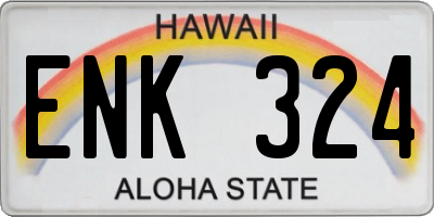 HI license plate ENK324
