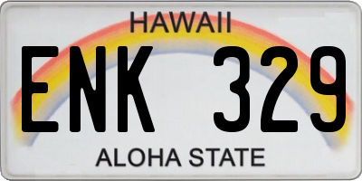 HI license plate ENK329