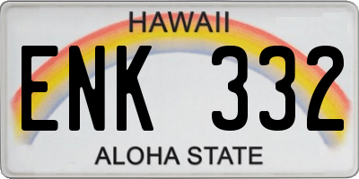 HI license plate ENK332