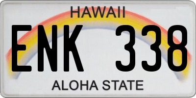 HI license plate ENK338