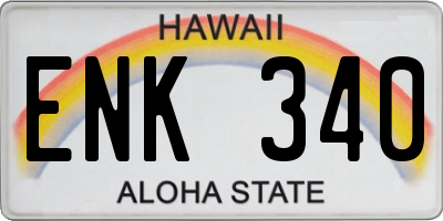 HI license plate ENK340