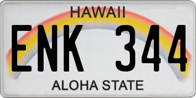HI license plate ENK344