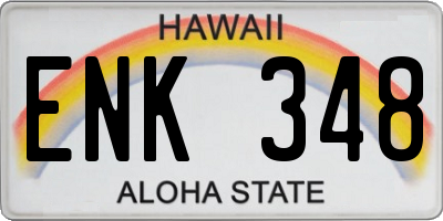HI license plate ENK348