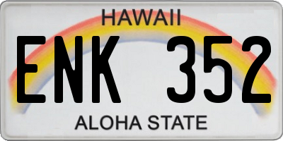 HI license plate ENK352