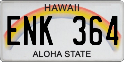 HI license plate ENK364