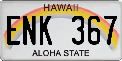 HI license plate ENK367