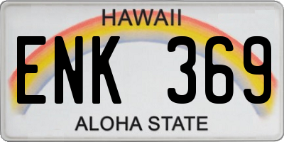 HI license plate ENK369