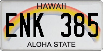 HI license plate ENK385