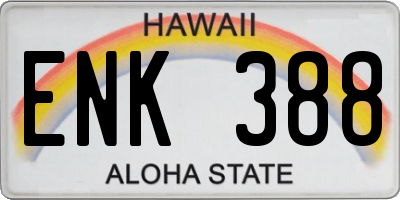 HI license plate ENK388