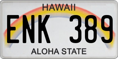 HI license plate ENK389
