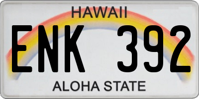 HI license plate ENK392