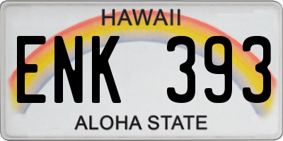 HI license plate ENK393