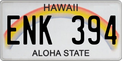 HI license plate ENK394