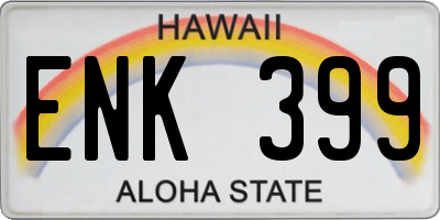 HI license plate ENK399