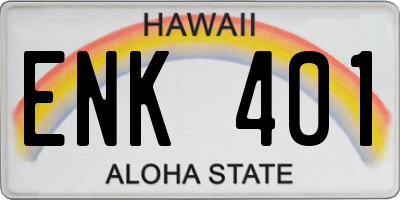 HI license plate ENK401