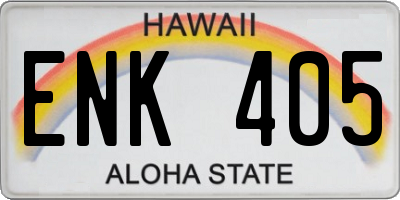 HI license plate ENK405
