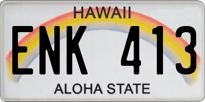 HI license plate ENK413