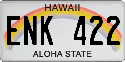HI license plate ENK422