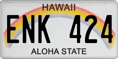 HI license plate ENK424