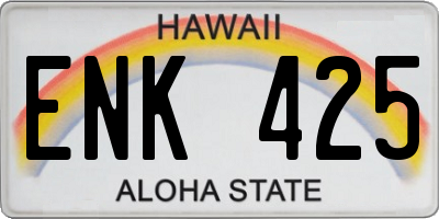 HI license plate ENK425