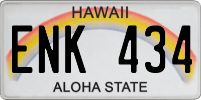 HI license plate ENK434