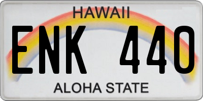 HI license plate ENK440