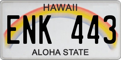 HI license plate ENK443