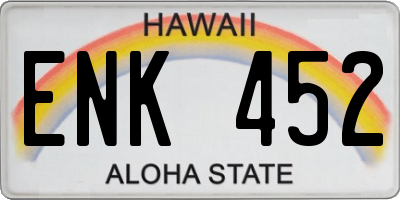 HI license plate ENK452