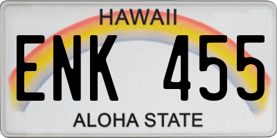 HI license plate ENK455