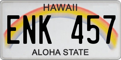 HI license plate ENK457