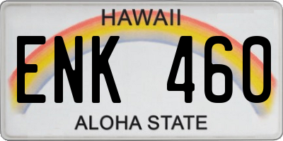 HI license plate ENK460