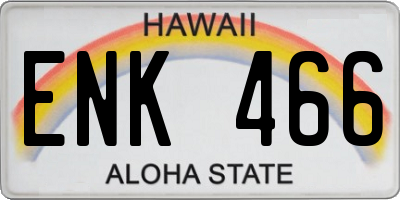 HI license plate ENK466
