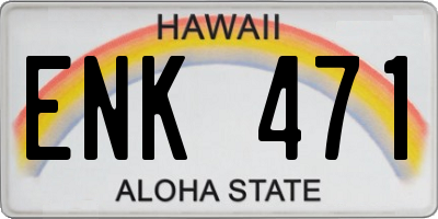 HI license plate ENK471