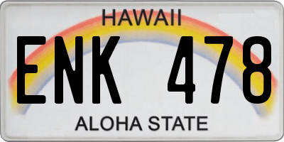 HI license plate ENK478