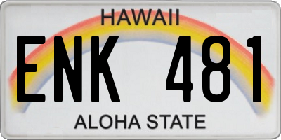 HI license plate ENK481