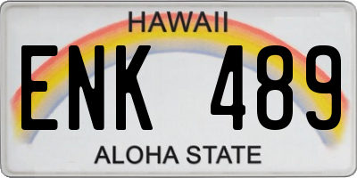HI license plate ENK489