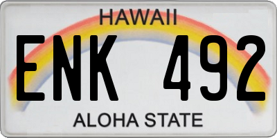 HI license plate ENK492