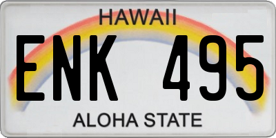 HI license plate ENK495