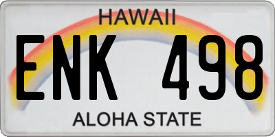 HI license plate ENK498