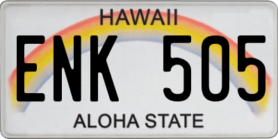 HI license plate ENK505