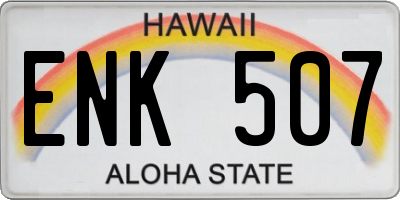 HI license plate ENK507