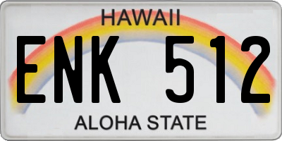 HI license plate ENK512
