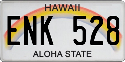 HI license plate ENK528