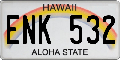 HI license plate ENK532