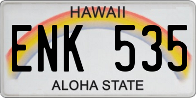 HI license plate ENK535