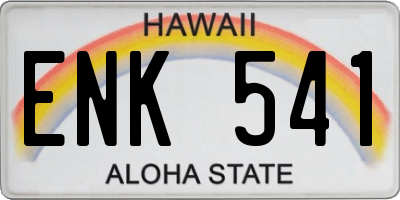 HI license plate ENK541