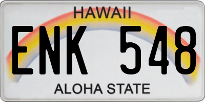 HI license plate ENK548