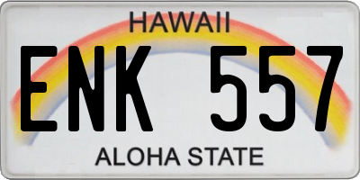 HI license plate ENK557